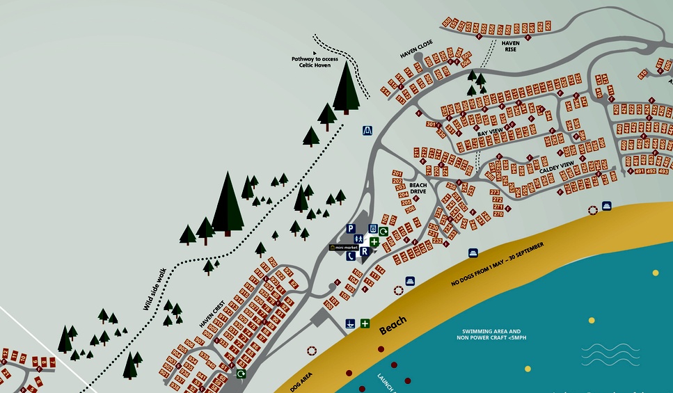 Lydstep beach map