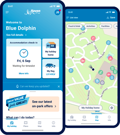 Illustrations of the mobile app.